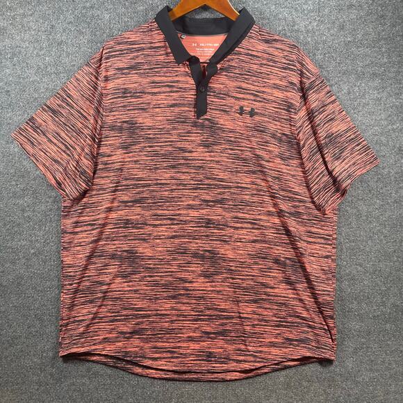 Under Armour The Iso-Chill Polo Shirt Men's XXL Orange/Black Activewear Outdoor - Picture 1 of 9